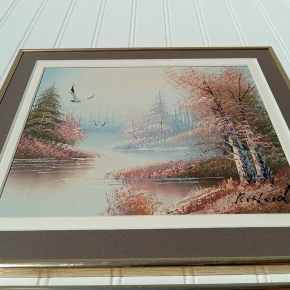 MCM Oil Paintings Mountain Art Set of 2 Signed by the Artist Textured Framed Vtg - Picture 14 of 15